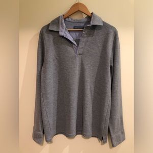 Spiritolatino- Large Long Sleeve Heather grey sweater with pinstripes